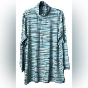 Land’s End Women's Long Sleeve Tunic Rash Guard Cover-up UPF 50